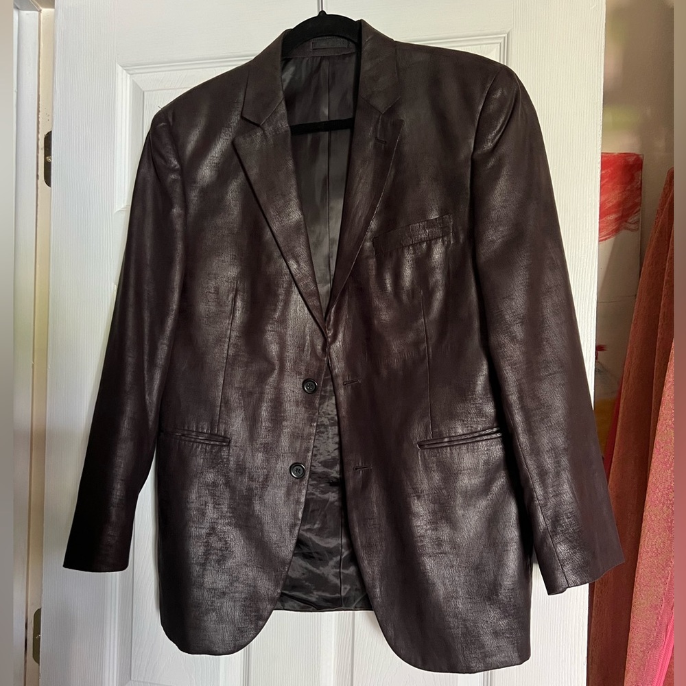 Men’s faux leather blazer by Andrew Fezza